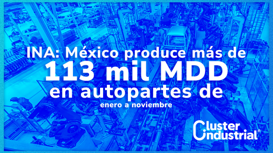 Cluster Industrial - México produce más de 113 mil MDD en autopartes de enero a noviembre de 2024