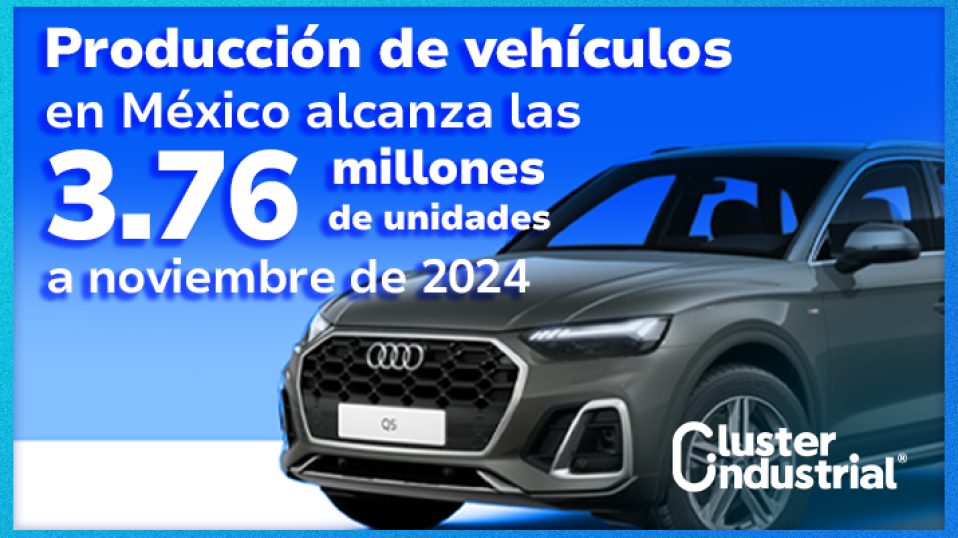 Cluster Industrial - Producción de vehículos en México alcanza las 3.76 millones de unidades a noviembre de 2024