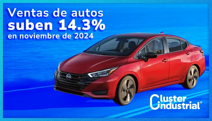 Ventas de autos en México suben 14.3% en noviembre de 2024