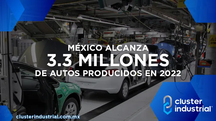 Buen 2022 para industria automotriz; producción de autos llegó a 3.3 millones y creció 9.24%