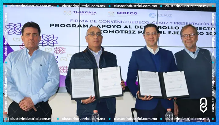 SEDECO de Tlaxcala y CLAUZ firman convenio para consolidad industria automotriz