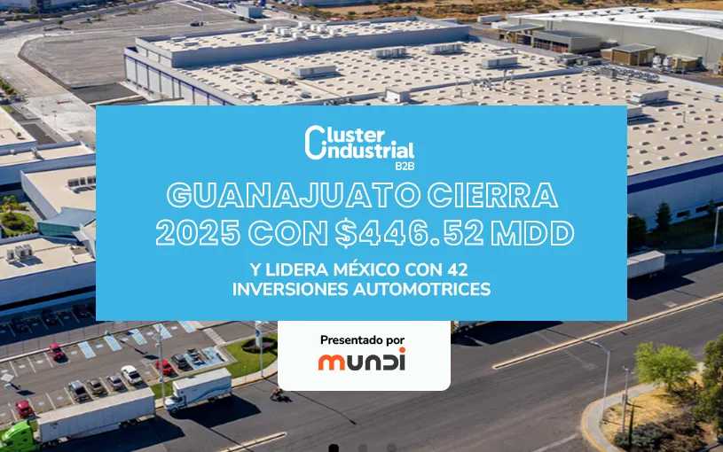 Guanajuato cierra 2025 con $446.52 MDD y lidera México con 42 inversiones automotrices